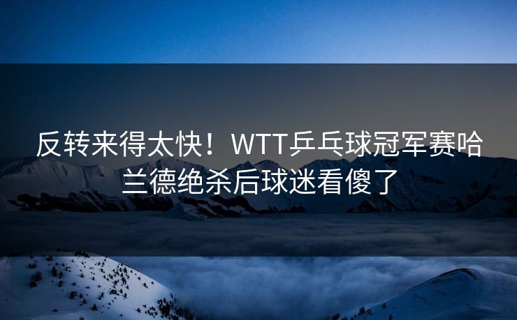 反转来得太快！WTT乒乓球冠军赛哈兰德绝杀后球迷看傻了