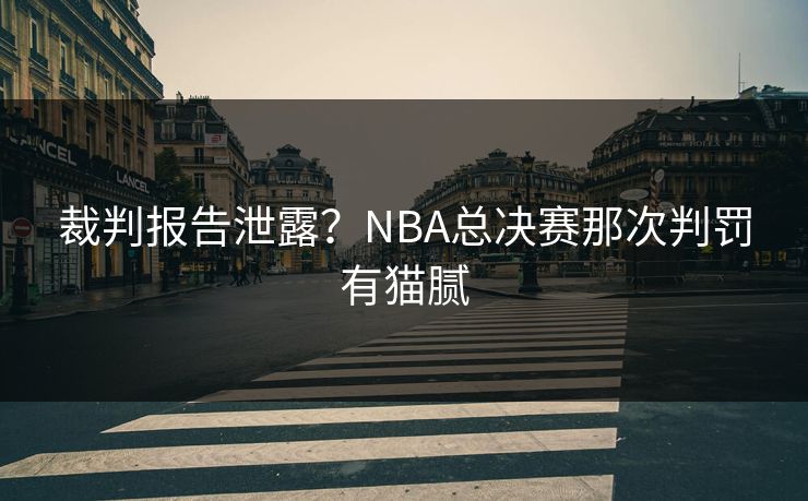 裁判报告泄露？NBA总决赛那次判罚有猫腻