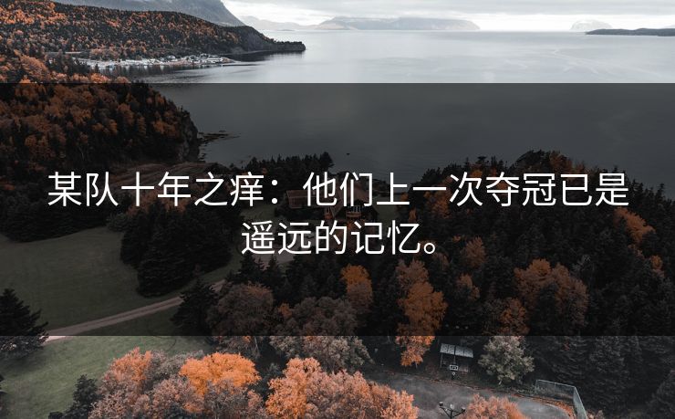 某队十年之痒：他们上一次夺冠已是遥远的记忆。