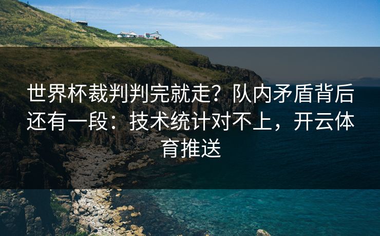 世界杯裁判判完就走？队内矛盾背后还有一段：技术统计对不上，开云体育推送